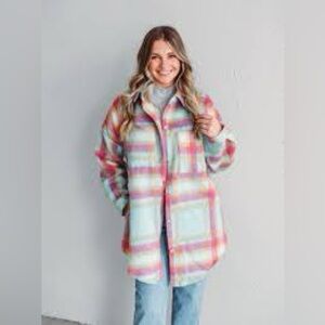 Davi&dani plaid shacket medium boutique